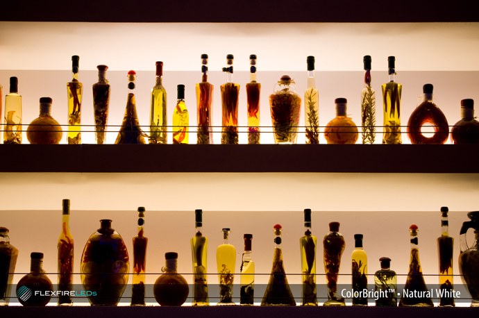 Bar shelf and bottle lighting