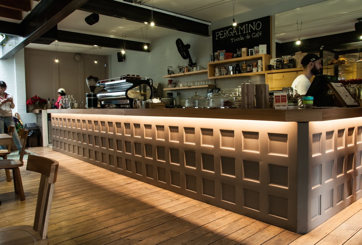 Cafe under-counter linear lighting
