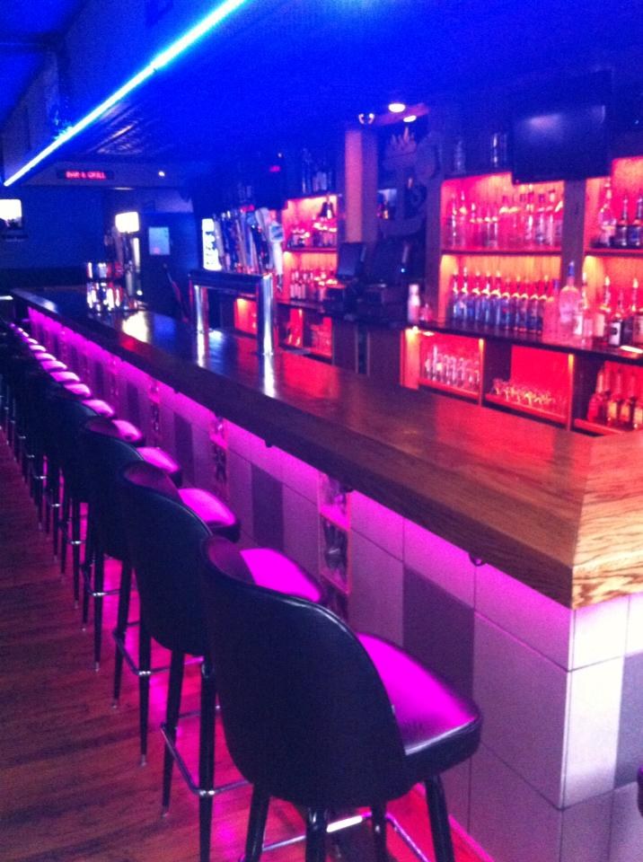 Restaurant bar with linear LED