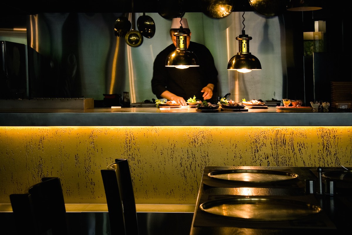 Warm under-cabinet kitchen lighting